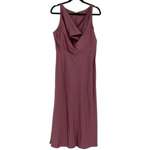 NEW Lovely Sz 12 Charmeuse Cowl-Neck Midi Tank Dress English Rose $187 msrp J2-5